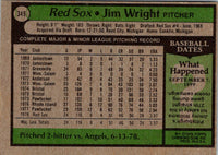 1979 Topps Jim Wright #349 Rookie