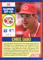 1991 Score 100 Superstars Chris Sabo #28