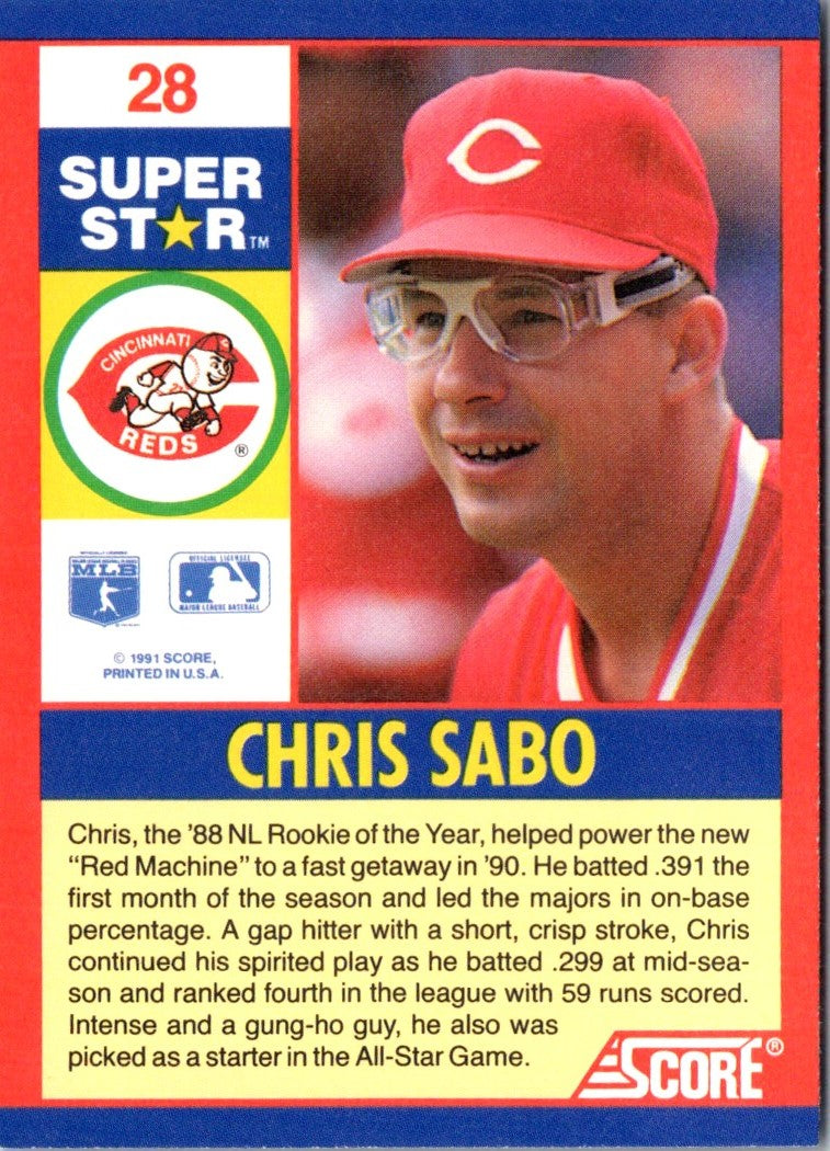 1991 Score 100 Superstars Chris Sabo
