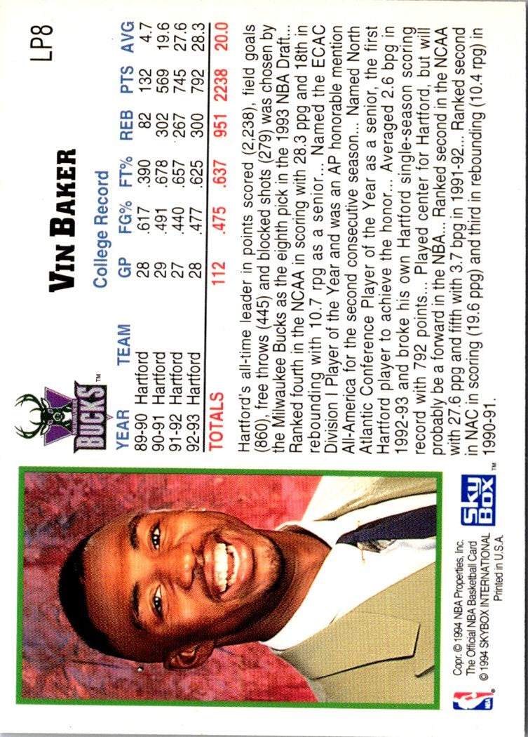 1993 Hoops Draft Redemption Vin Baker