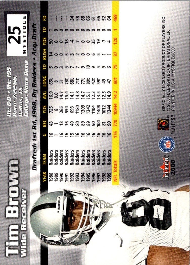 2000 Fleer Mystique Tim Brown