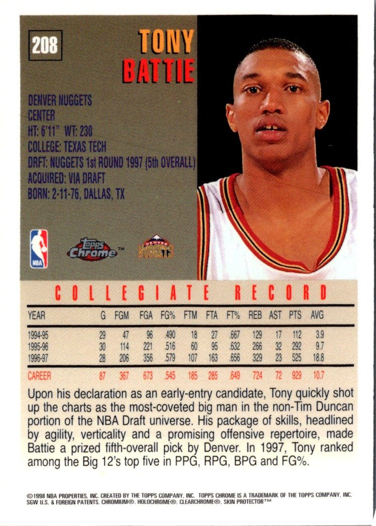 1997 Topps Tony Battie