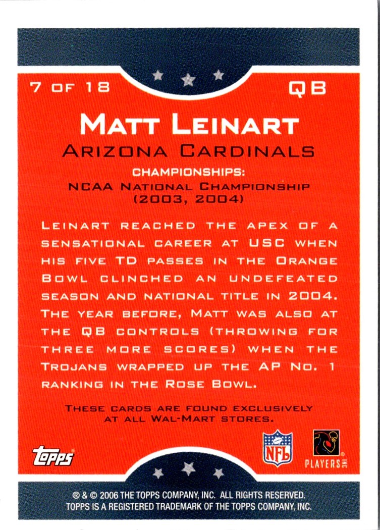 2006 Topps True Champions Matt Leinart