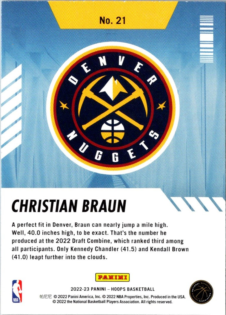 2022 Donruss Great X-Pectations Christian Braun