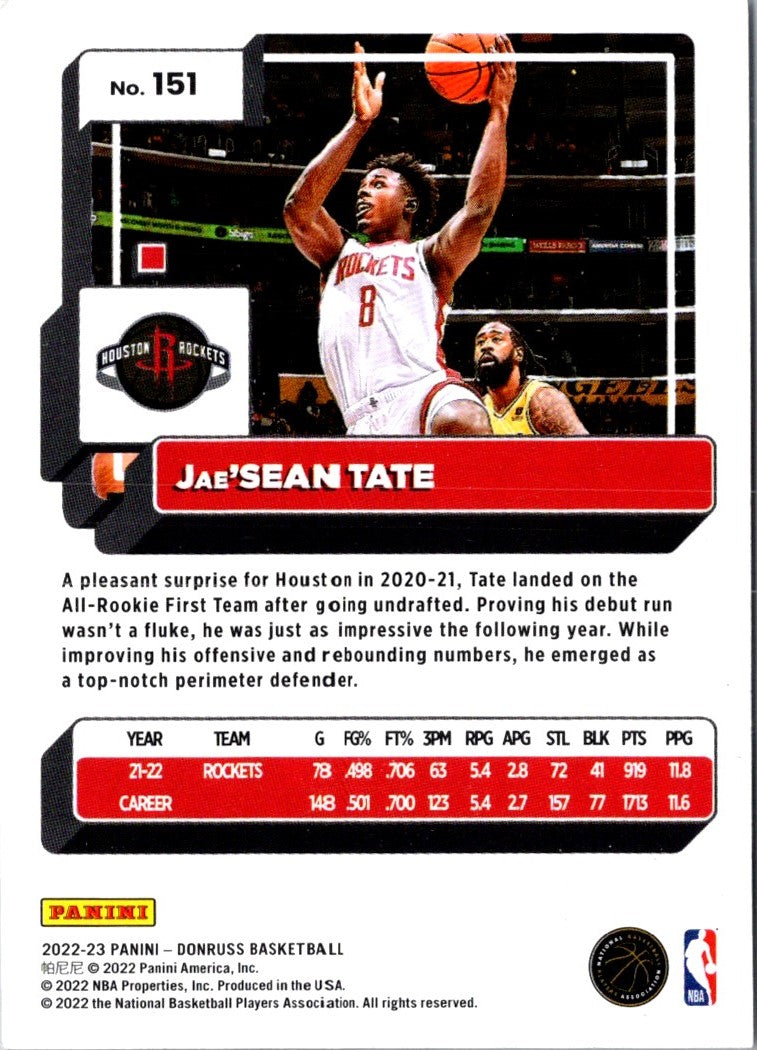 2022 Donruss Holo Laser Red/Gold Jae'Sean Tate