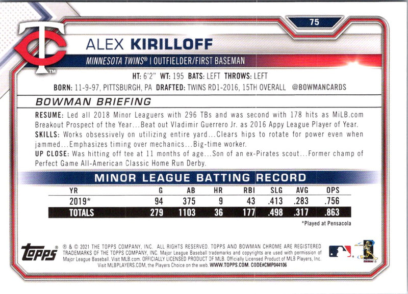 2021 Bowman Alex Kirilloff