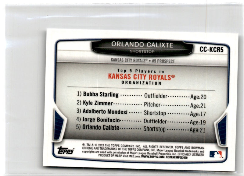 2013 Bowman Chrome Mini Orlando Calixte