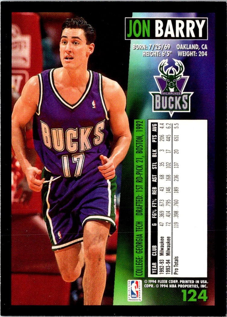 1994 Fleer Jon Barry