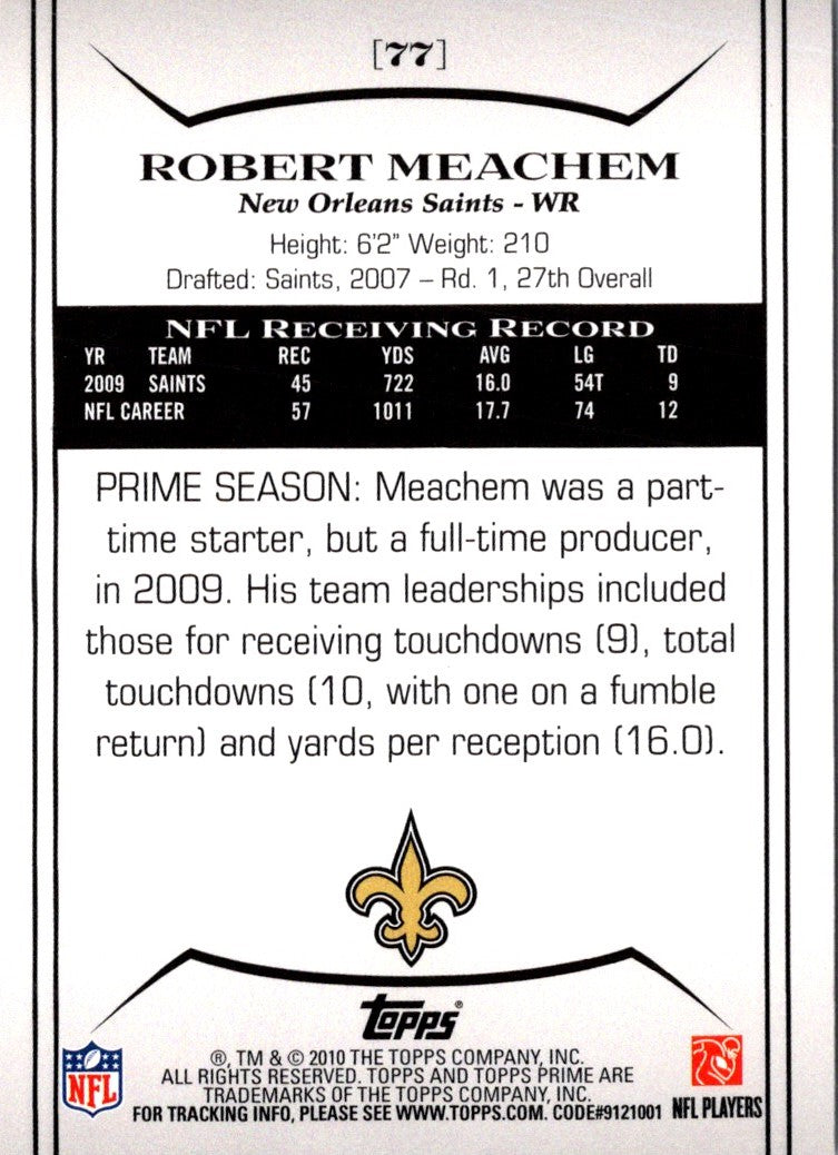 2010 Topps Prime Robert Meachem