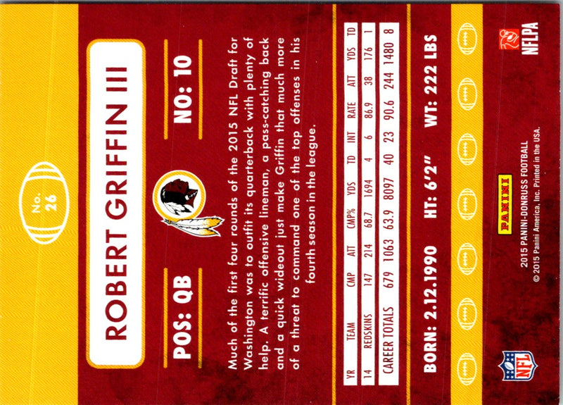 2015 Donruss Robert Griffin III