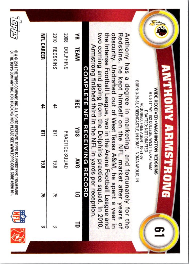 2011 Topps Anthony Armstrong