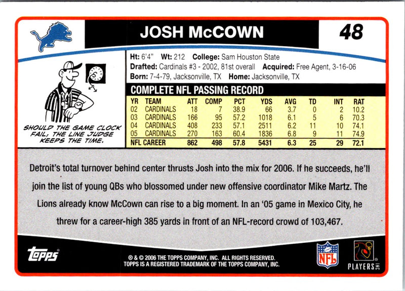 2006 Topps Josh McCown