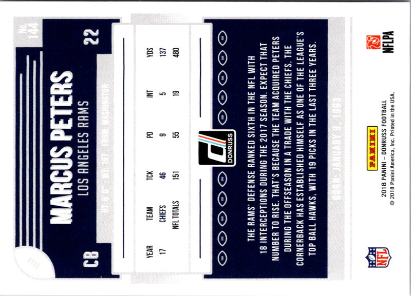2018 Donruss Marcus Peters