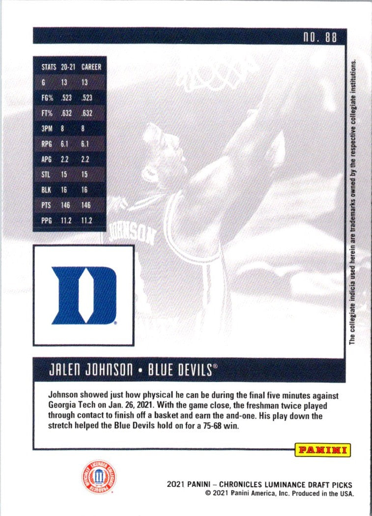 2021 Panini Flawless Collegiate Duke Blue Devils