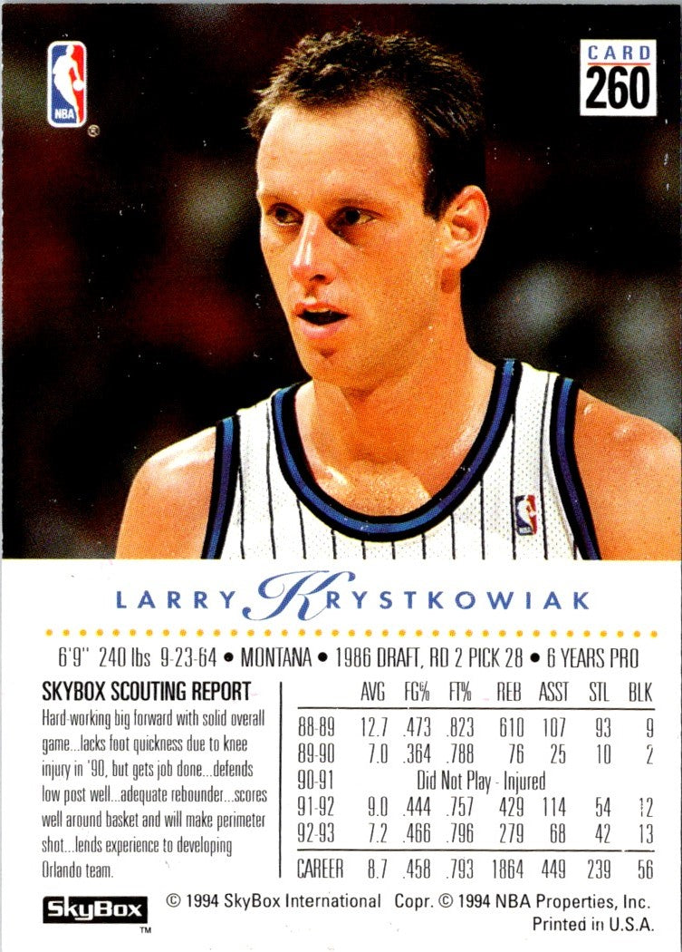 1993 SkyBox Larry Krystkowiak