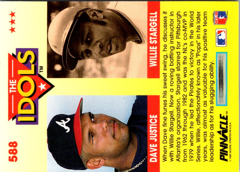 1992 Pinnacle David Justice/Willie Stargell