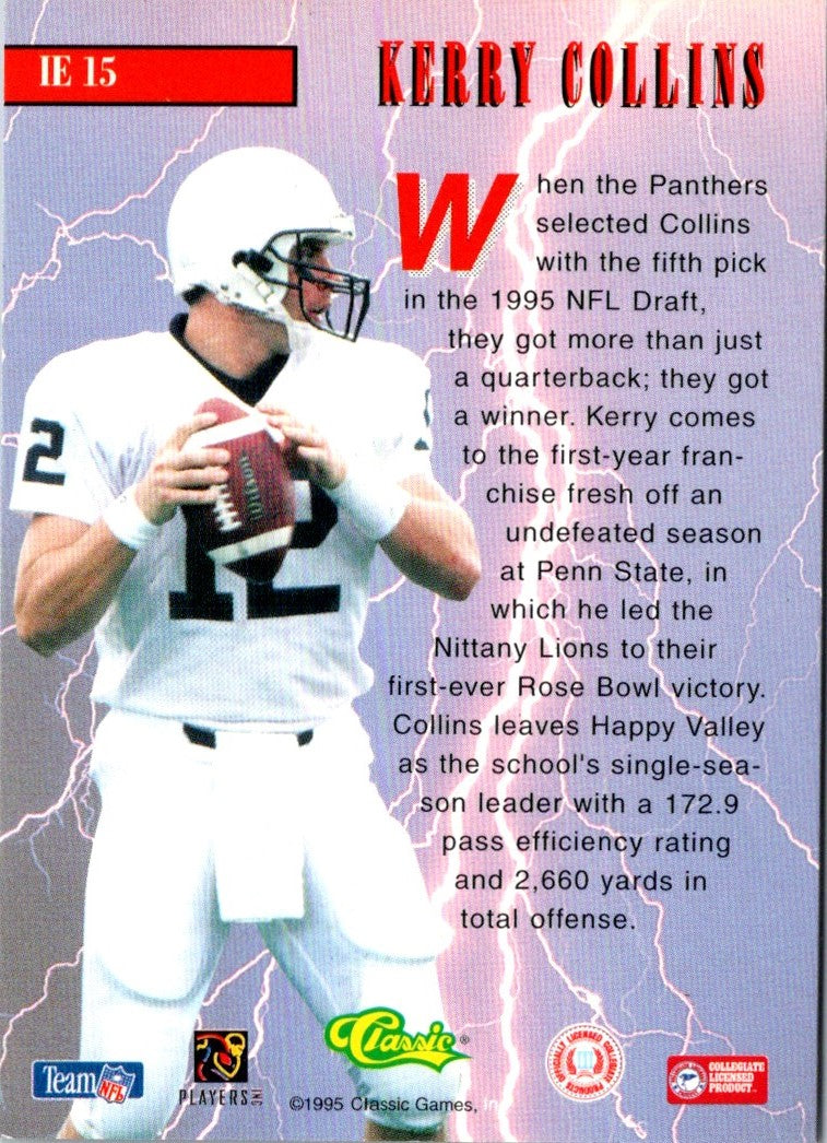 1995 Pinnacle Gamebreakers Kerry Collins