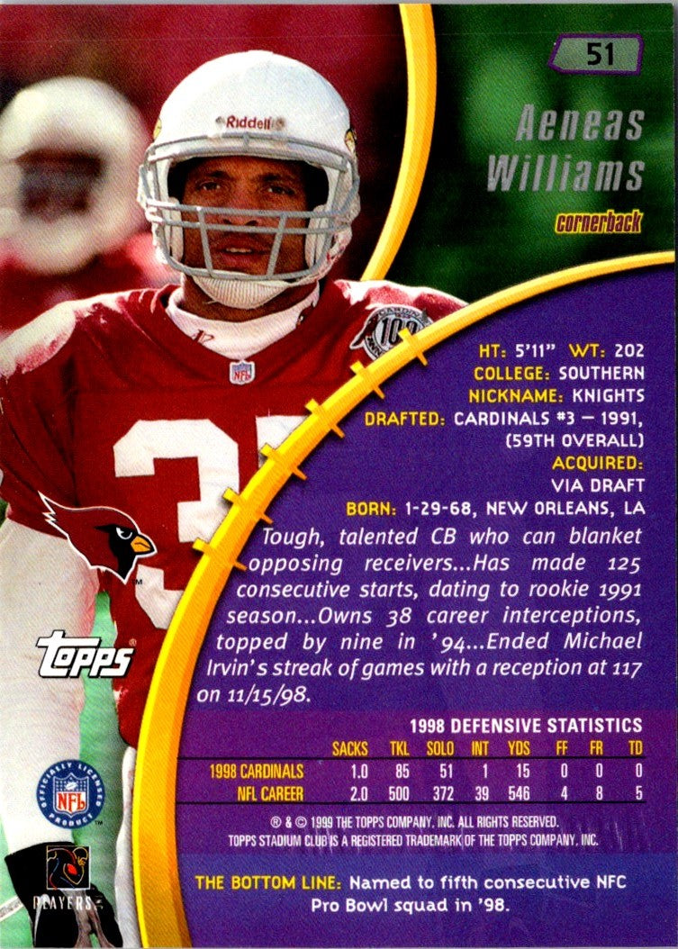 1999 Stadium Club Aeneas Williams