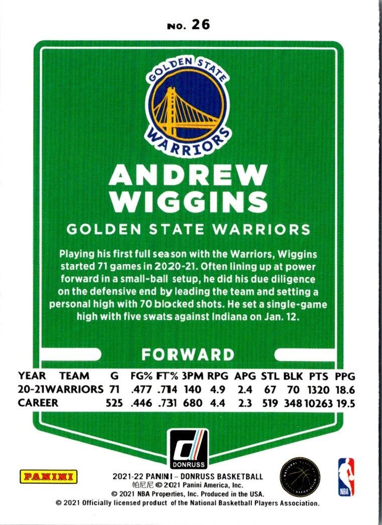 2021 Donruss Andrew Wiggins