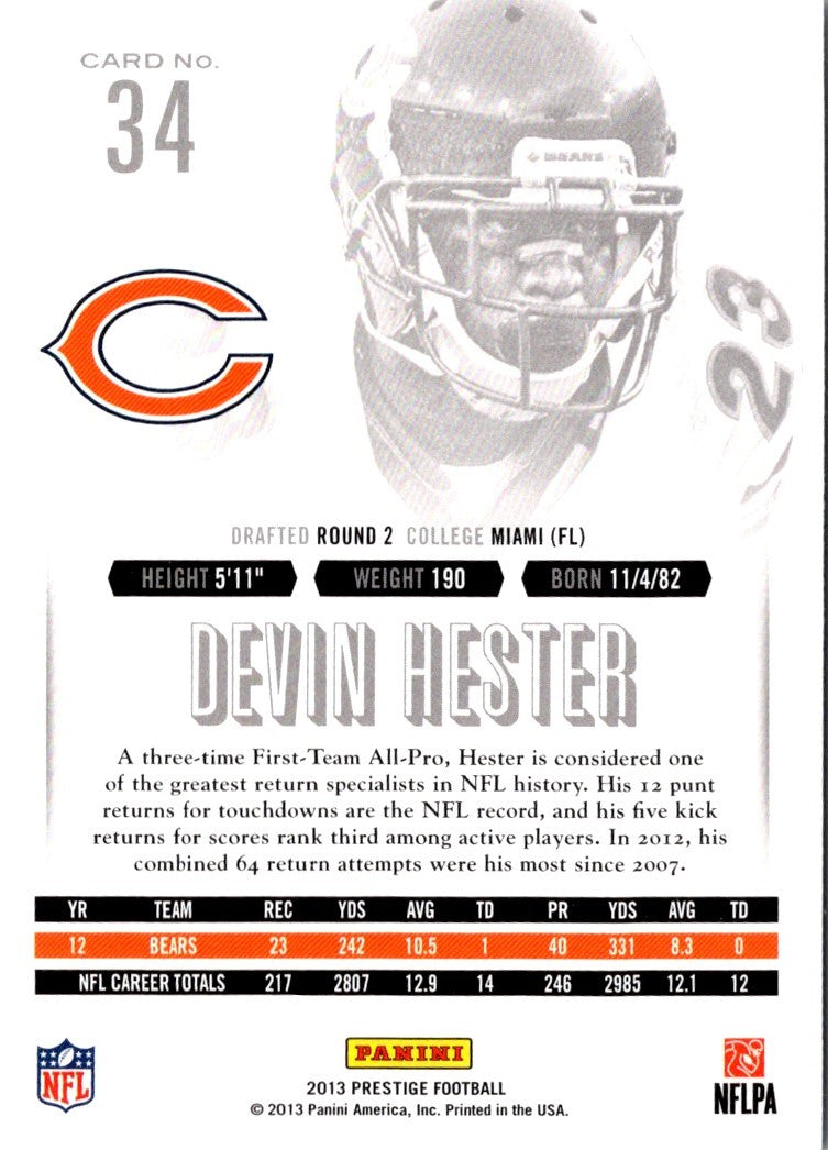 2013 Panini Prestige Devin Hester