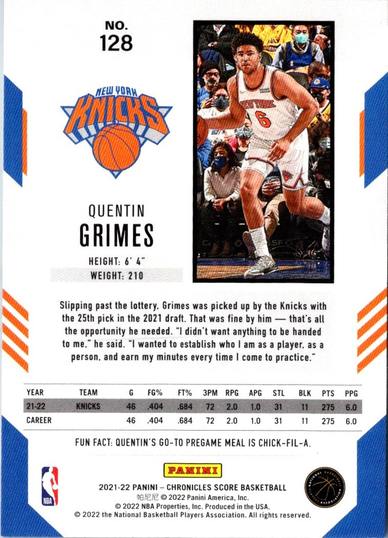 2021 Panini Chronicles Quentin Grimes