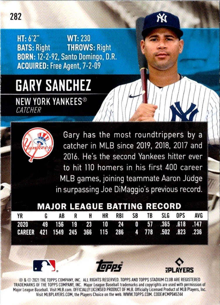 2021 Stadium Club Gary Sanchez