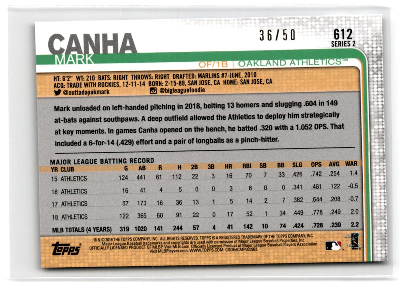 2019 Topps Father's Day Blue Mark Canha