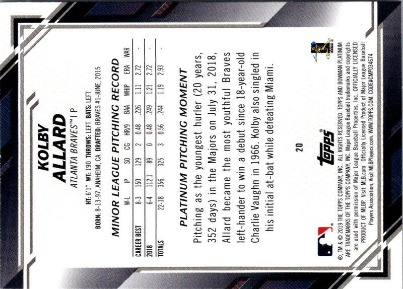 2018 Bowman Heritage Kolby Allard