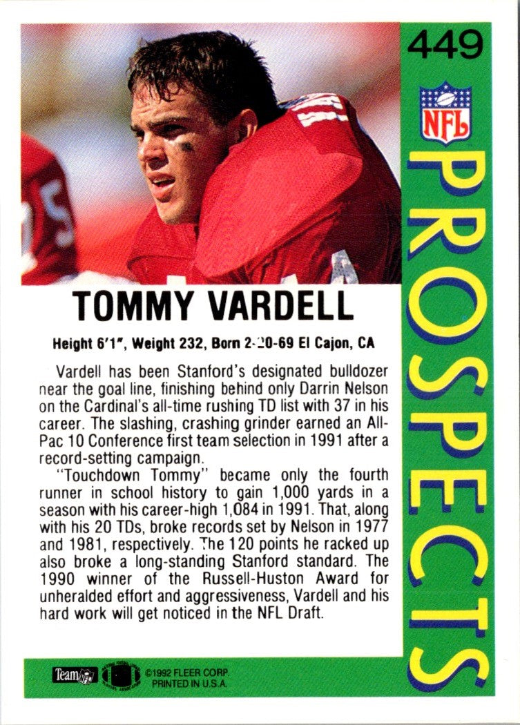 1992 Fleer Tommy Vardell