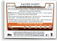 2012 Bowman Draft Picks & Prospects Chrome Refractors Xavier Avery #34 Rookie 145/300 Refractor