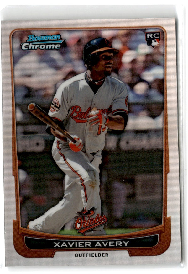 2012 Bowman Draft Picks & Prospects Chrome Refractors Xavier Avery #34 Rookie 145/300 Refractor