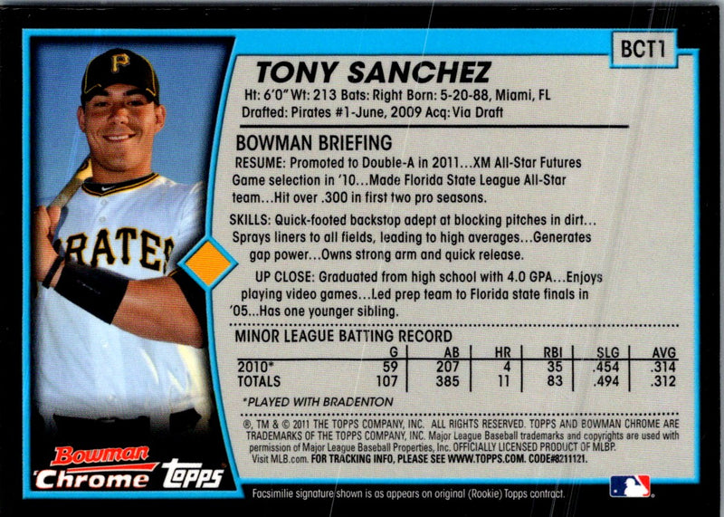 2011 Bowman Chrome Tony Sanchez