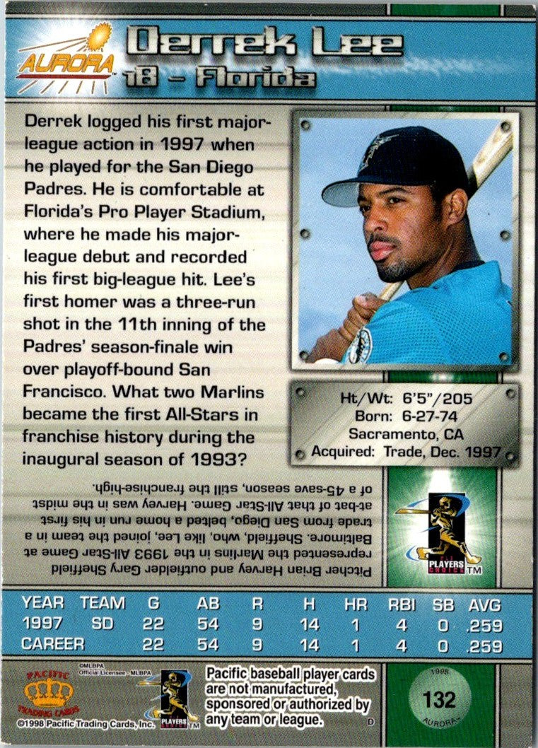 1998 Pacific Aurora Derrek Lee