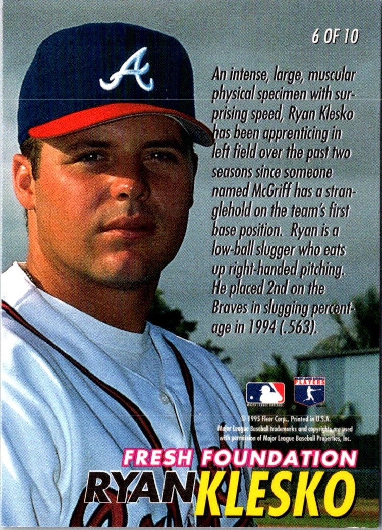 1996 Ultra Fresh Foundations Ryan Klesko