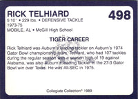 1989 Collegiate Collection Auburn Coke 580 Rick Telhiard #498