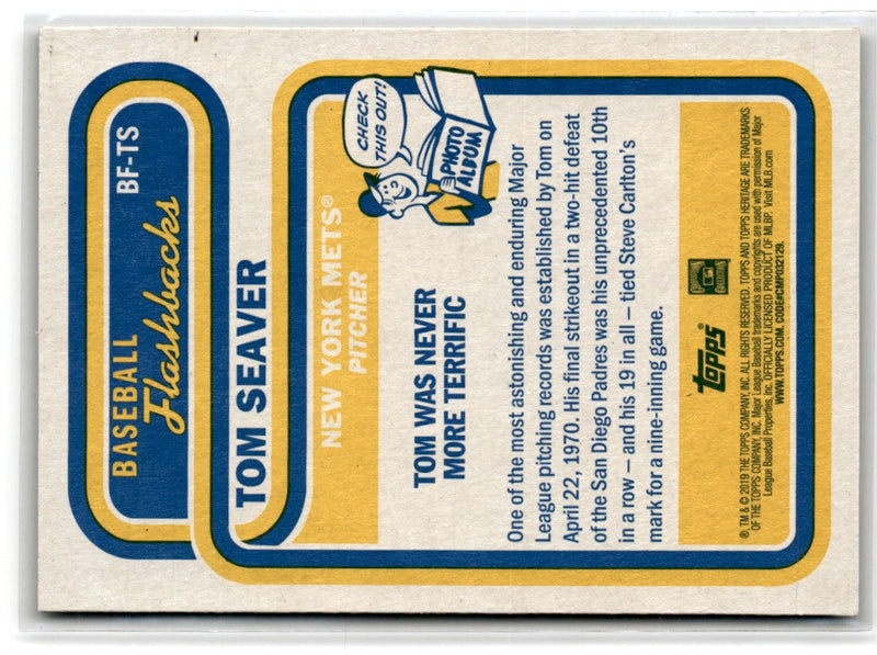 2019 Topps Heritage Baseball Flashbacks Tom Seaver