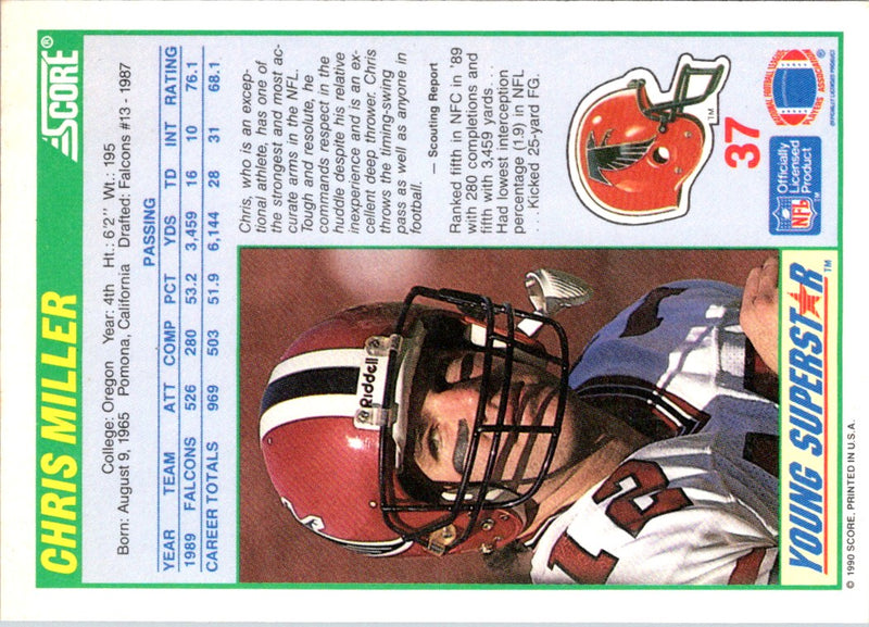 1990 Score Young Superstars Chris Miller