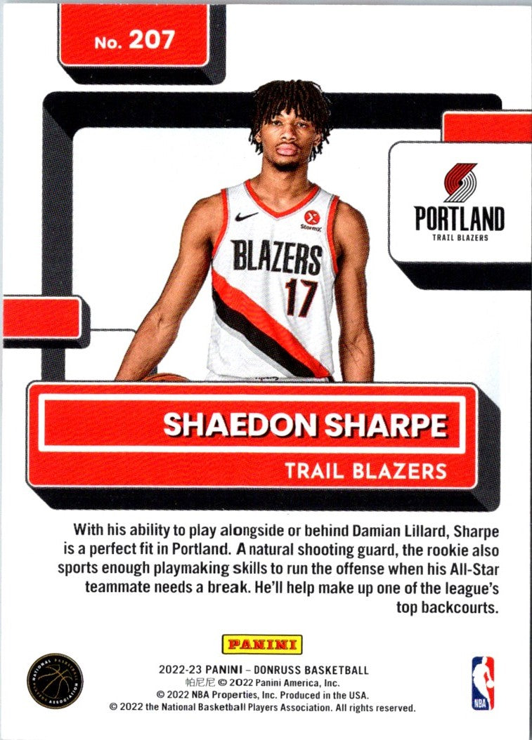 2022 Donruss Rated Rookies Shaedon Sharpe