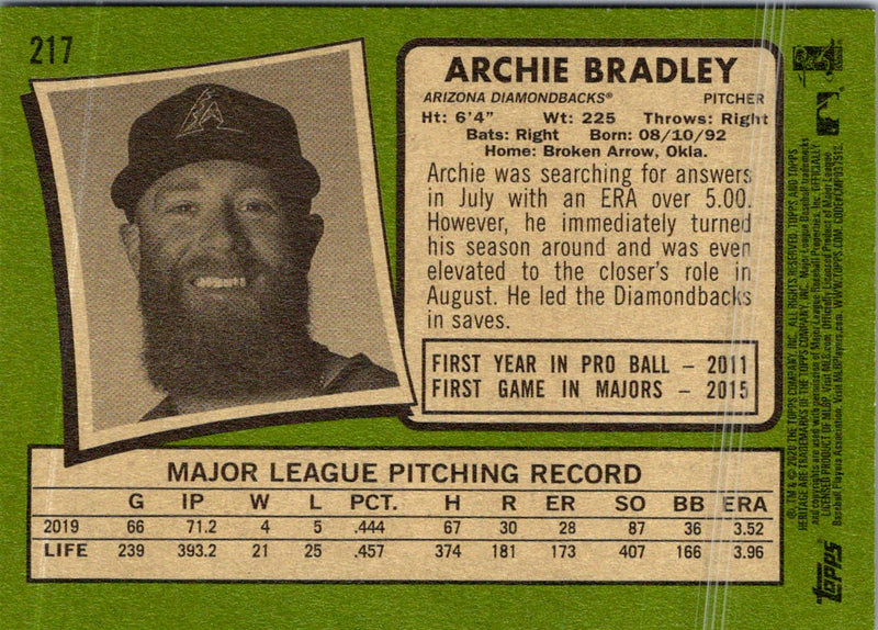 2020 Topps Heritage Archie Bradley