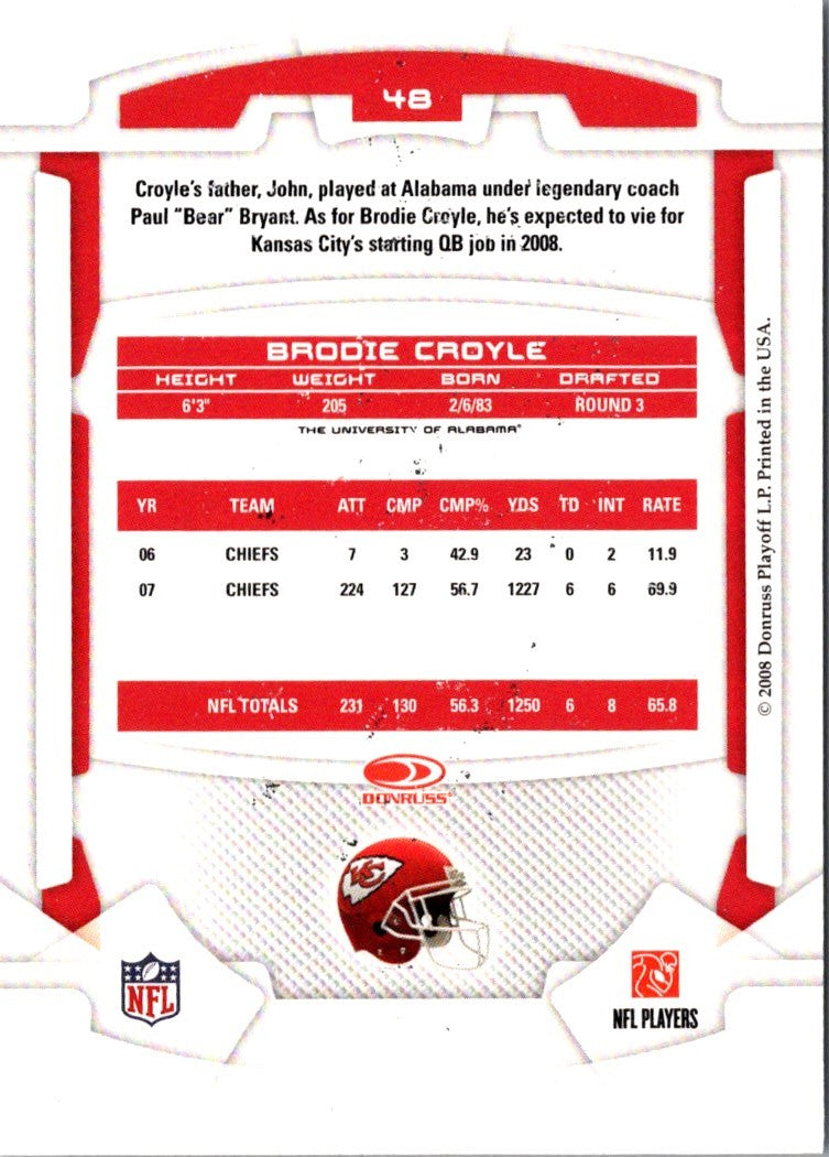 2008 Leaf Rookies & Stars Brodie Croyle