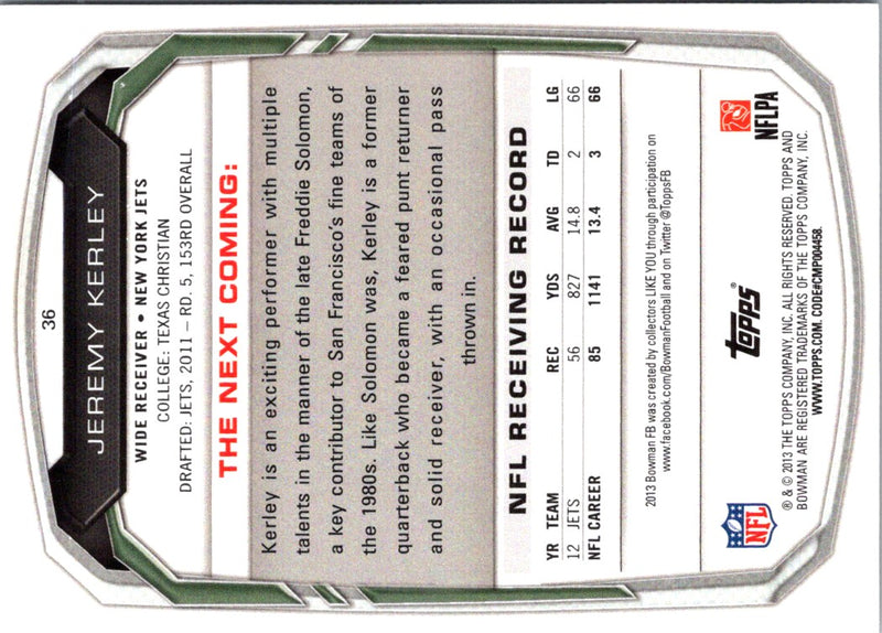 2013 Bowman Jeremy Kerley