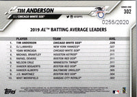 2020 Topps Gold Tim Anderson #302 /2020