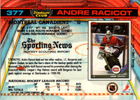 1991 Stadium Club Andre Racicot #377 Rookie