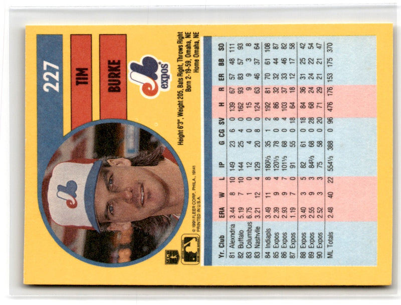 1991 Fleer Tim Burke