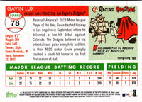 2020 Topps Archives Gavin Lux #78 Rookie