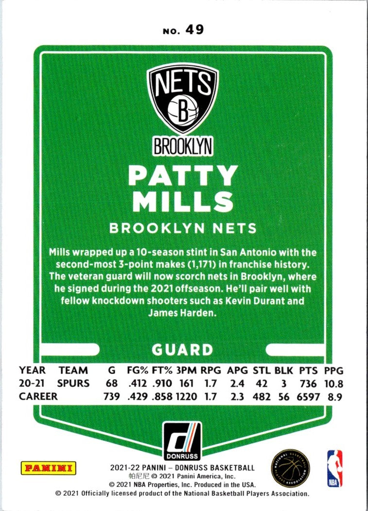 2021 Donruss Patty Mills