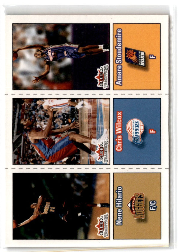 2002 Fleer Tradition Nene Hilario/Chris Wilcox/Amare Stoudemire #293 Rookie