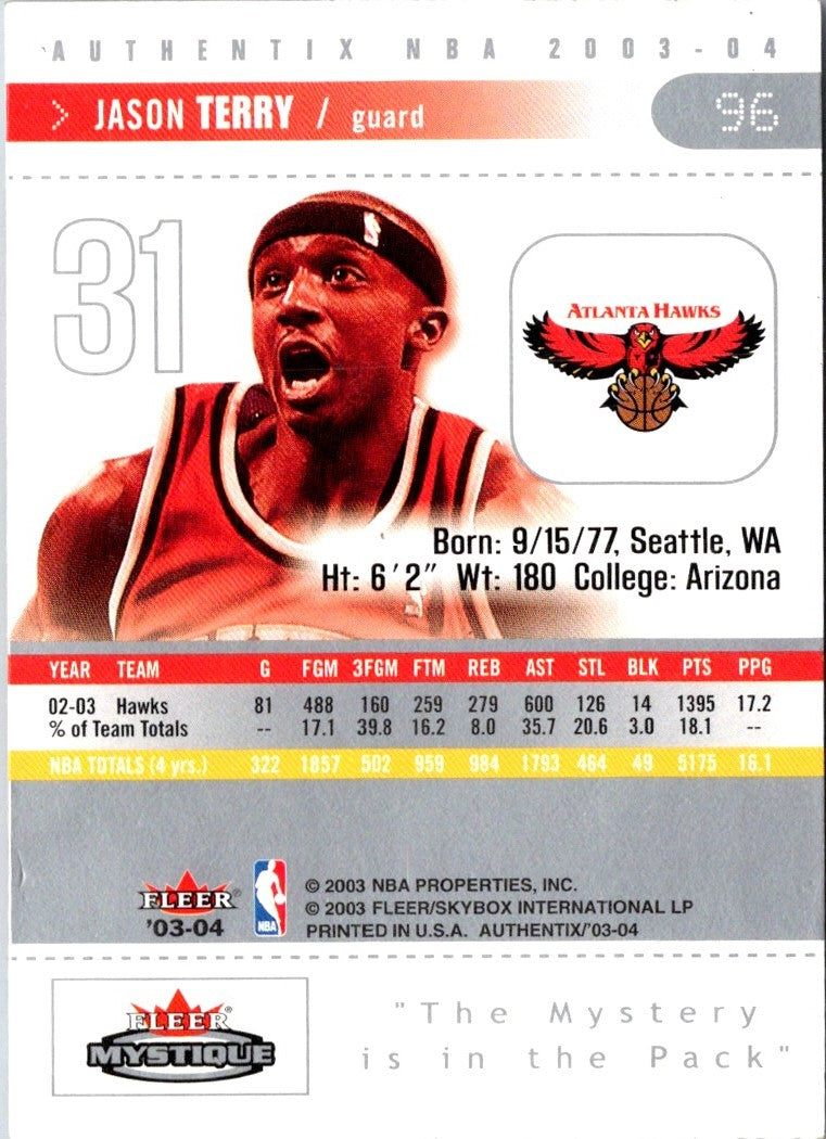 2003 Fleer Authentix Jason Terry