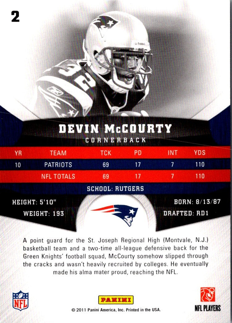 2011 Panini Gridiron Gear Devin McCourty