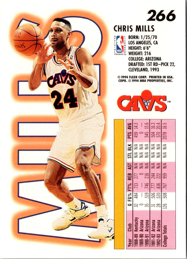 1993 Fleer Chris Mills